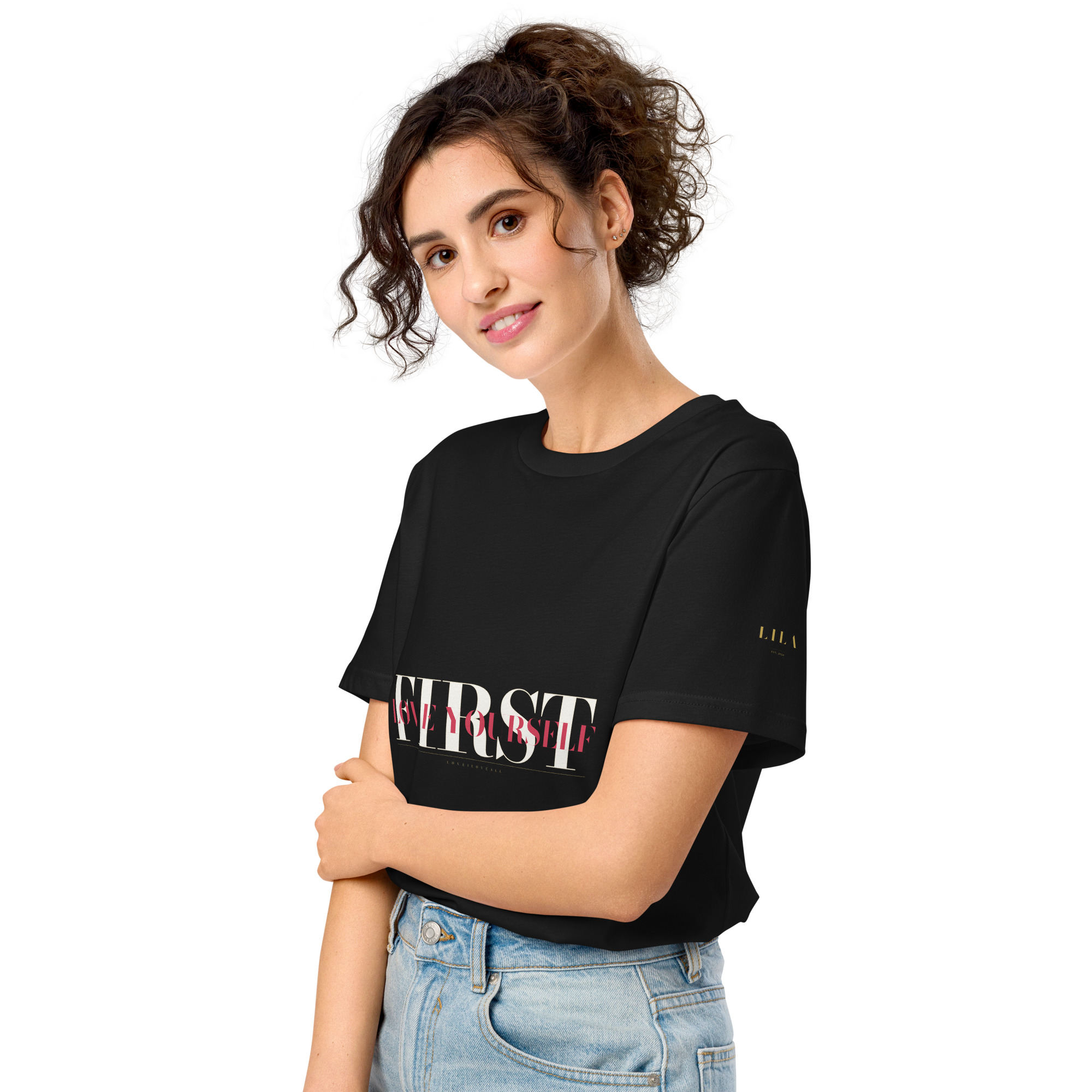 Love Yourself Tee — Black Left Front
